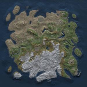 Thumbnail Rust Map: Procedural Map, Size: 4000, Seed: 36500918, 14 Monuments