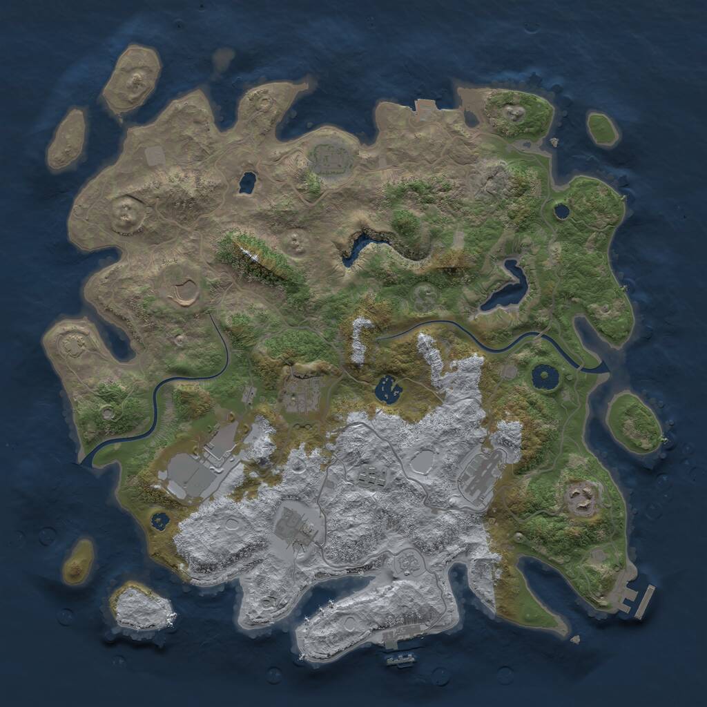 Rust Map: Procedural Map, Size: 4000, Seed: 36500918, 14 Monuments