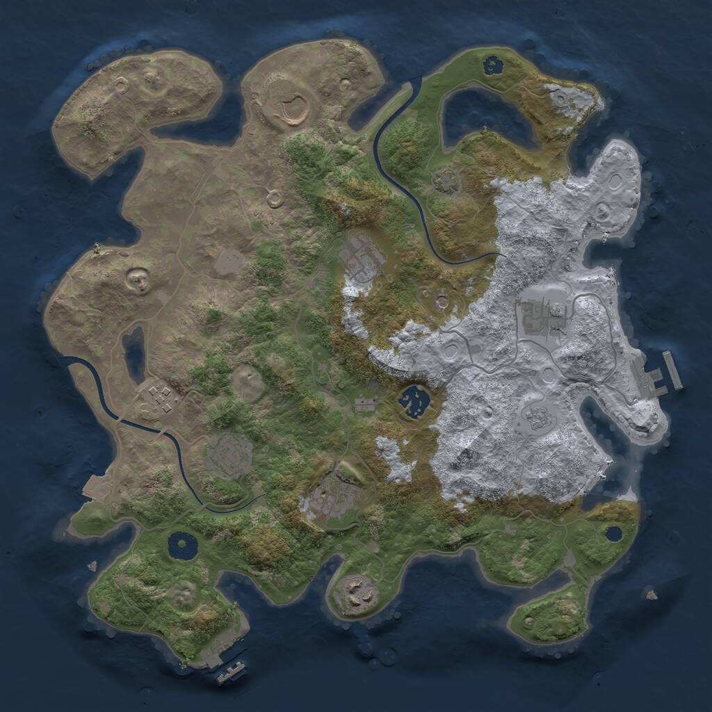 Rust Map: Procedural Map, Size: 3600, Seed: 1767347783, 14 Monuments