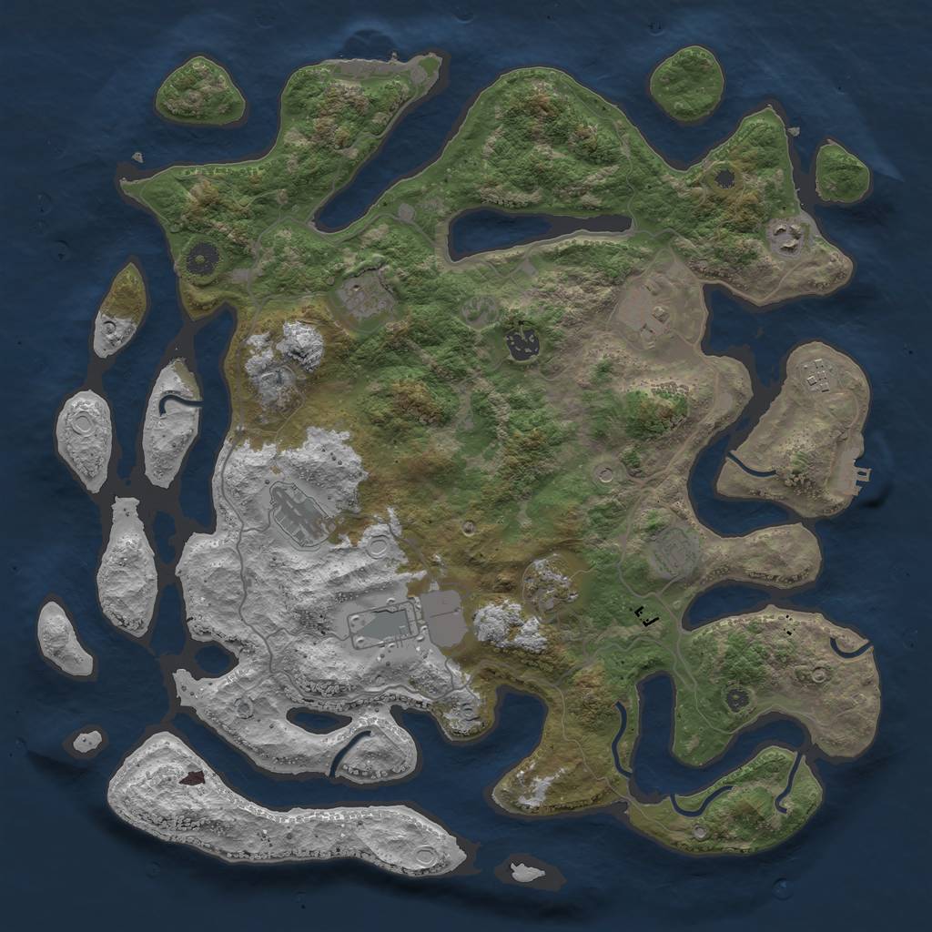 Rust Map: Procedural Map, Size: 4250, Seed: 12255, 17 Monuments