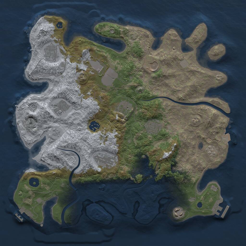Rust Map: Procedural Map, Size: 3700, Seed: 5879, 16 Monuments