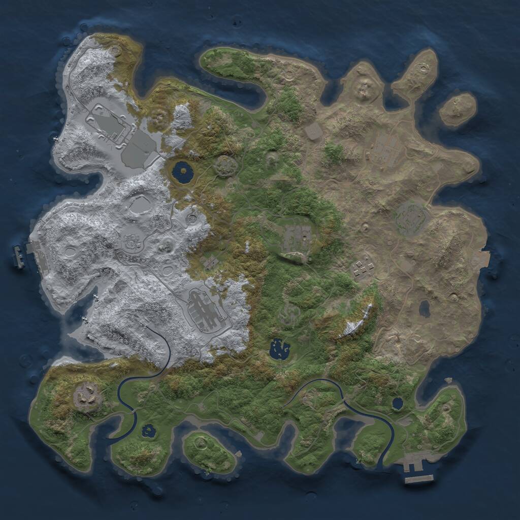 Rust Map: Procedural Map, Size: 3700, Seed: 5879, 14 Monuments