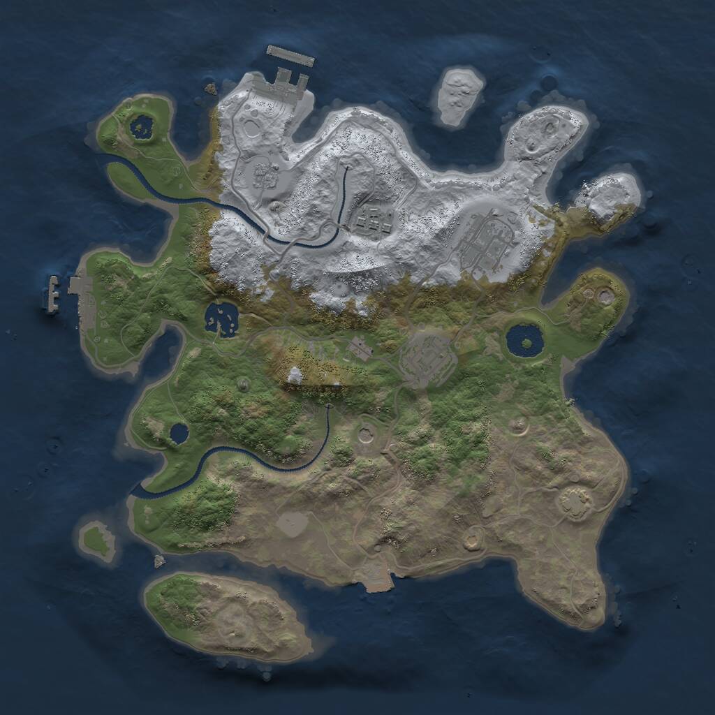 Rust Map: Procedural Map, Size: 3000, Seed: 567073551, 10 Monuments