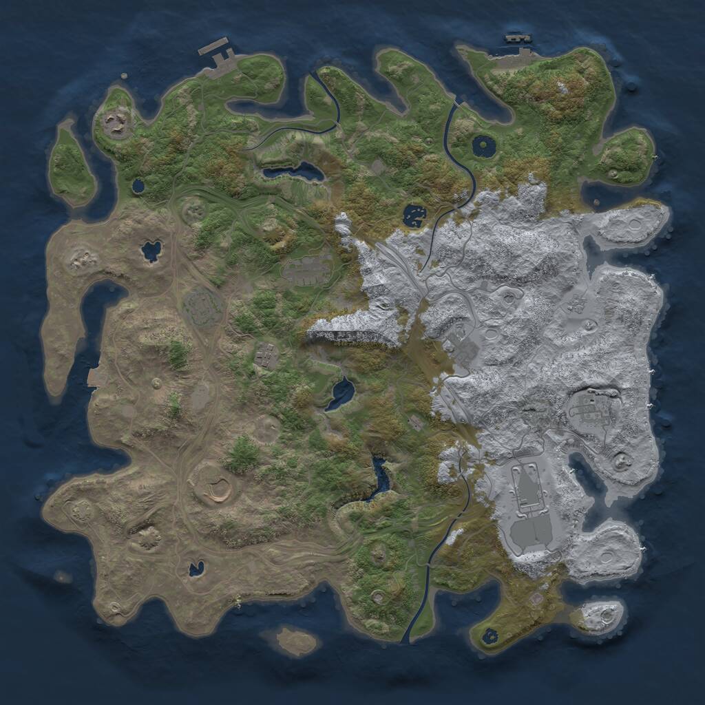 Rust Map: Procedural Map, Size: 4500, Seed: 1515302461, 15 Monuments