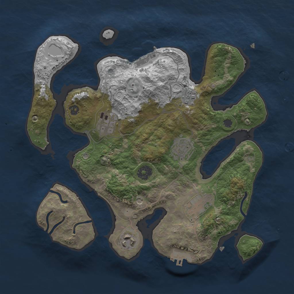 Rust Map: Procedural Map, Size: 3000, Seed: 242811117, 13 Monuments