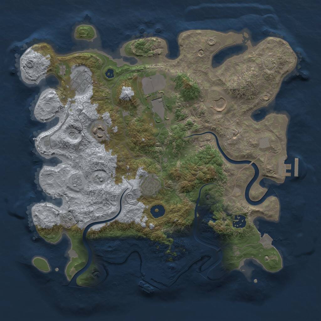 Rust Map: Procedural Map, Size: 3500, Seed: 1289252373, 13 Monuments