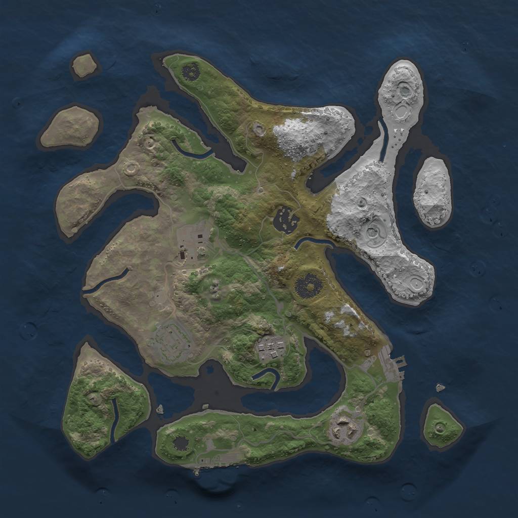 Rust Map: Procedural Map, Size: 3000, Seed: 529096981, 13 Monuments