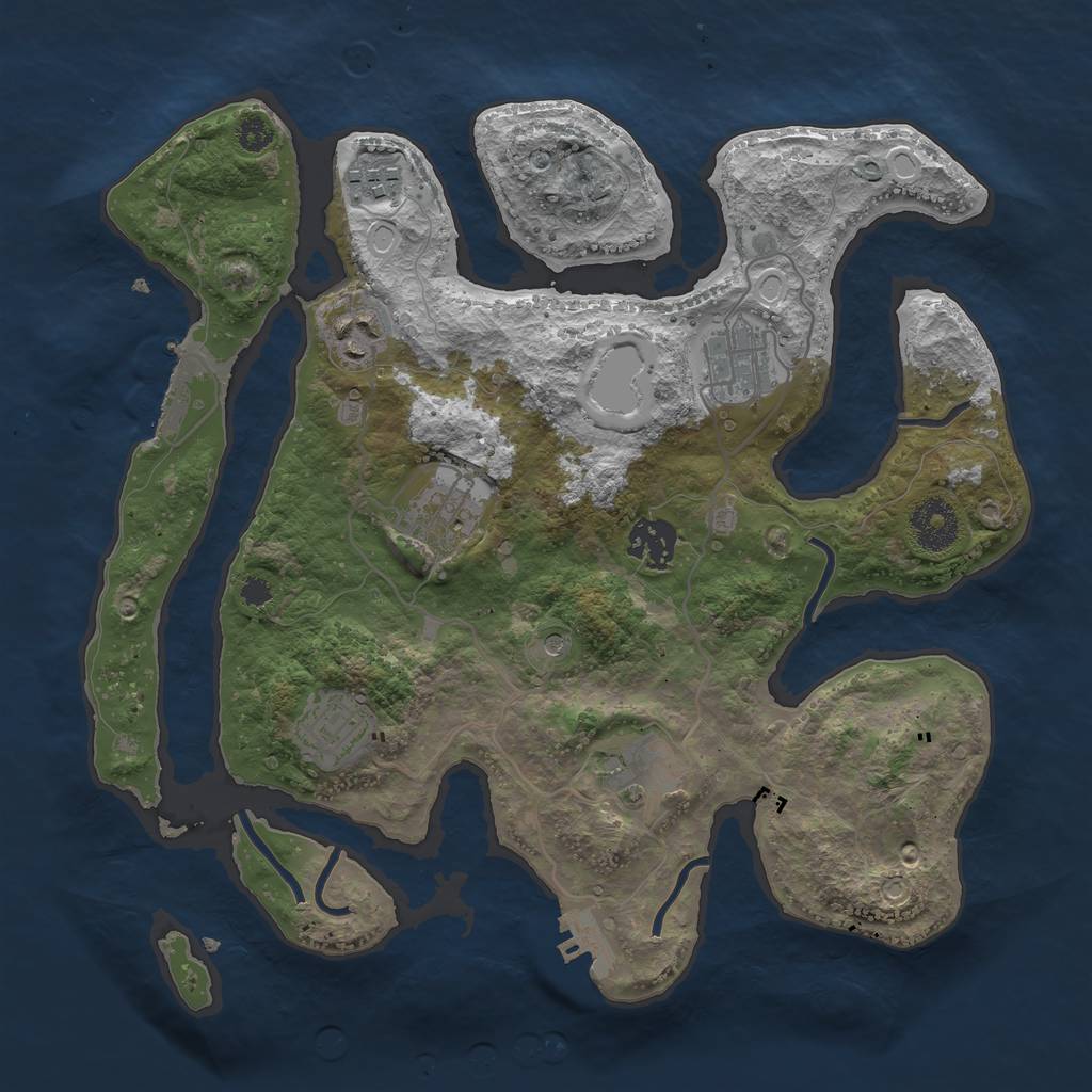 Rust Map: Procedural Map, Size: 3250, Seed: 600, 15 Monuments