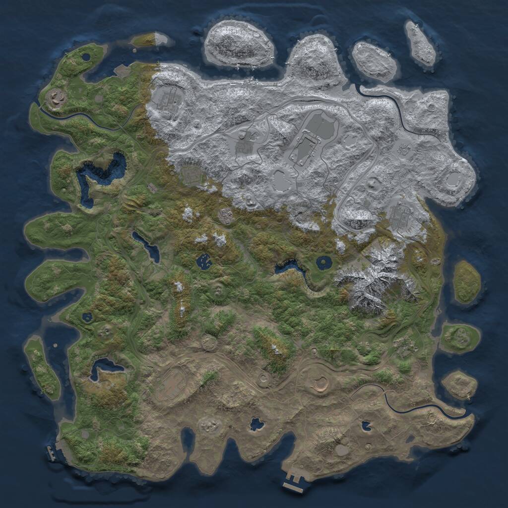 Rust Map: Procedural Map, Size: 5000, Seed: 122, 17 Monuments