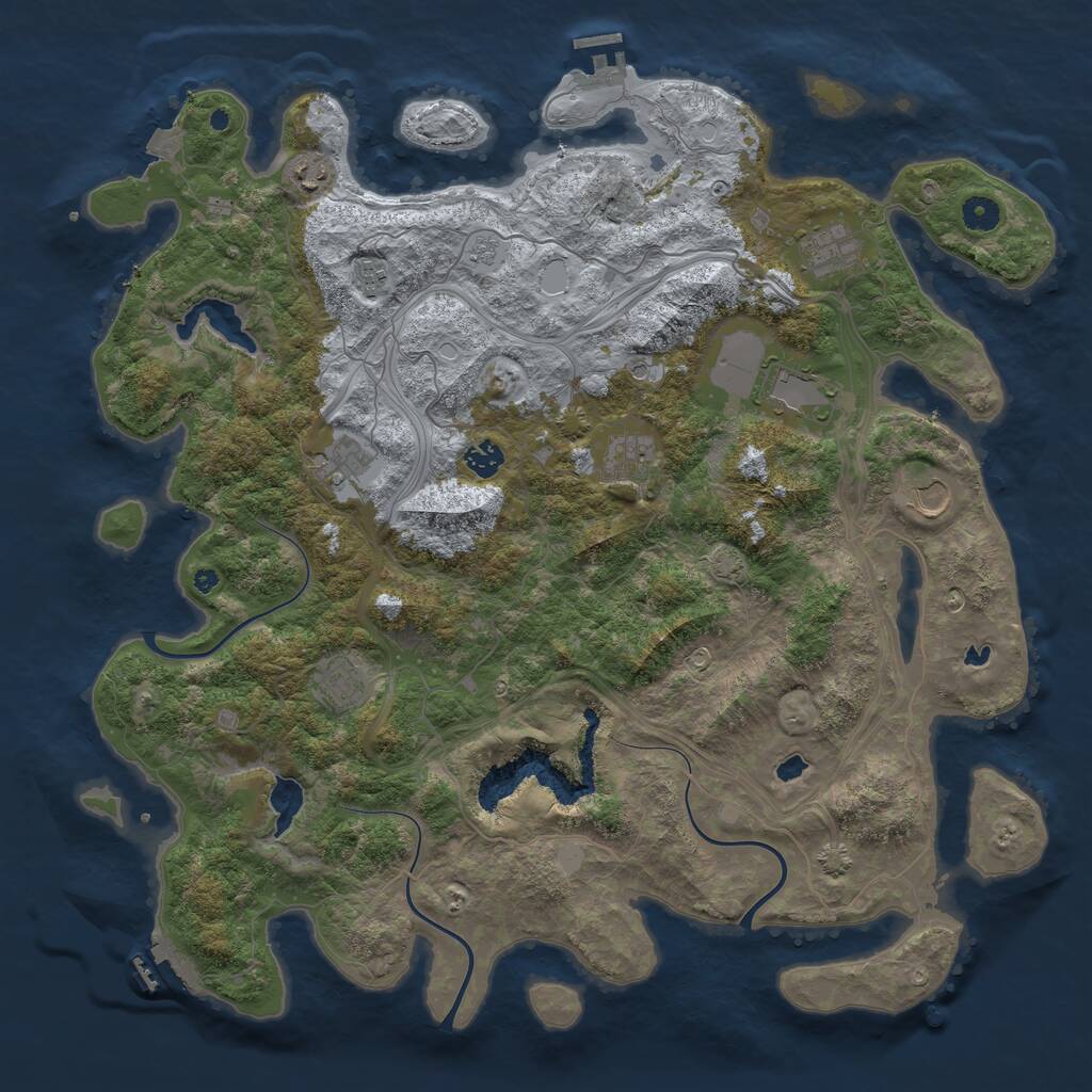 Rust Map: Procedural Map, Size: 4500, Seed: 62160, 15 Monuments