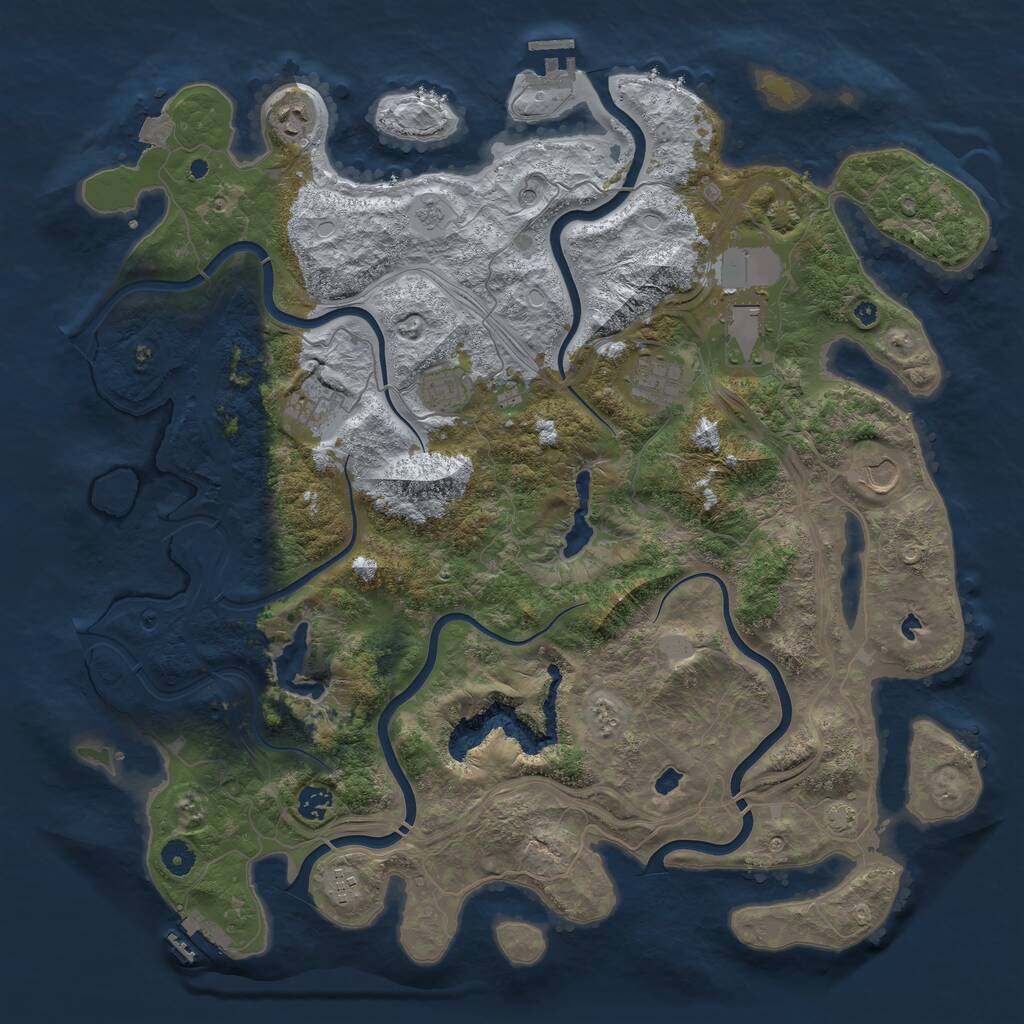 Rust Map: Procedural Map, Size: 4500, Seed: 62160, 14 Monuments