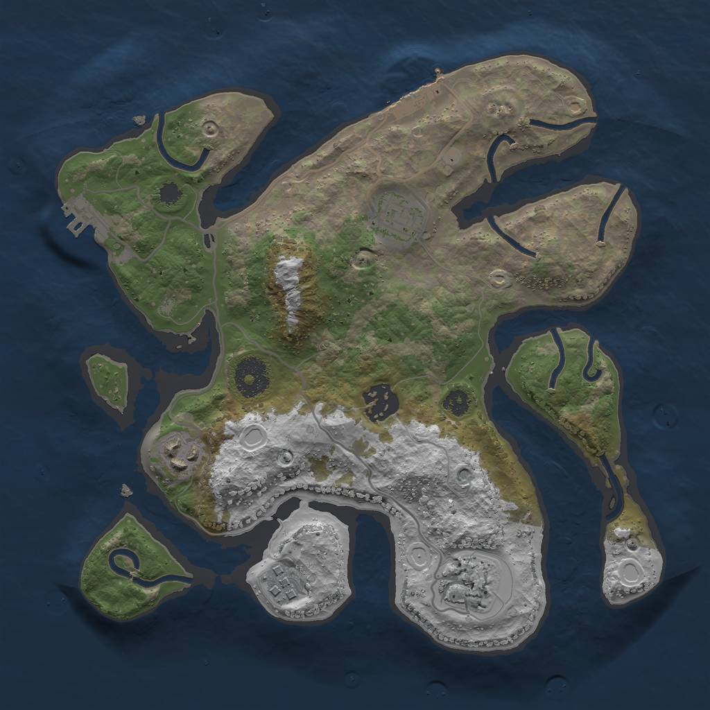 Rust Map: Procedural Map, Size: 2900, Seed: 29764255, 12 Monuments