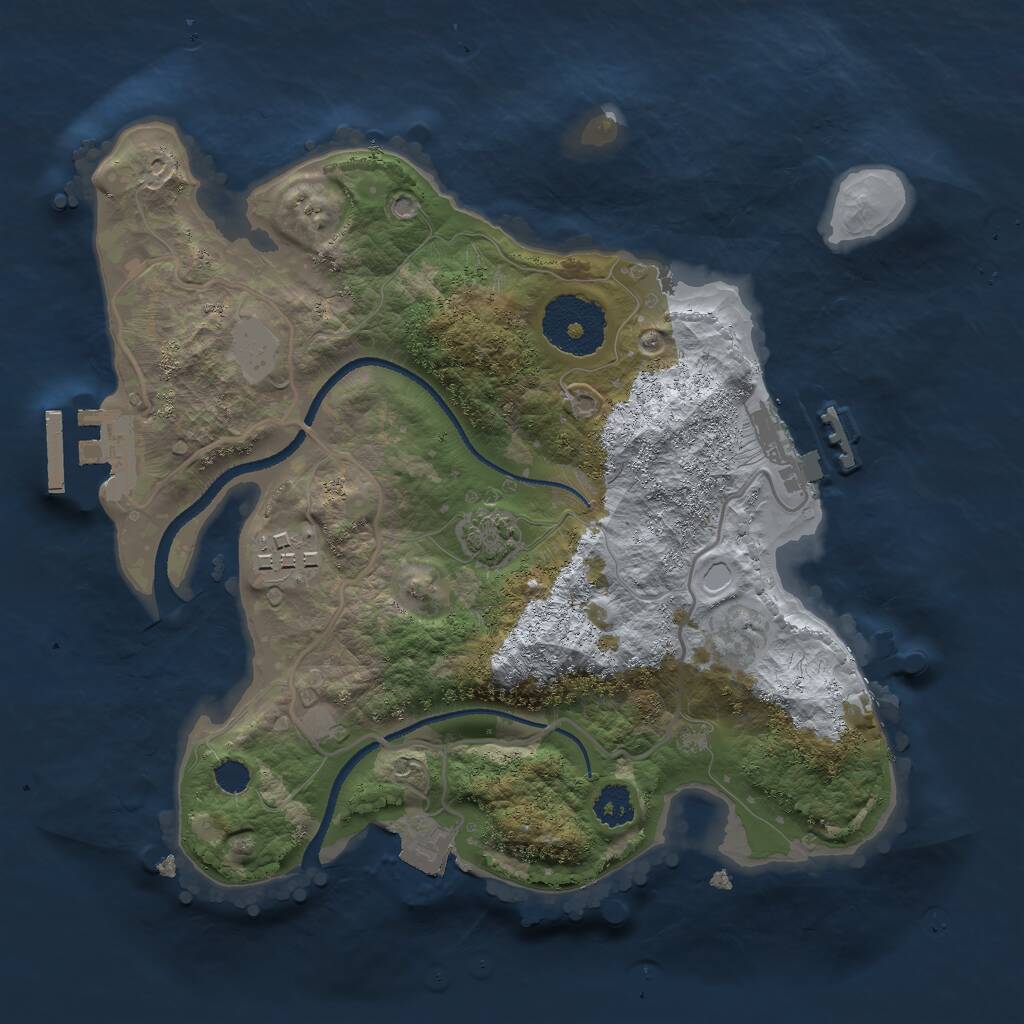 Rust Map: Procedural Map, Size: 2500, Seed: 187, 5 Monuments