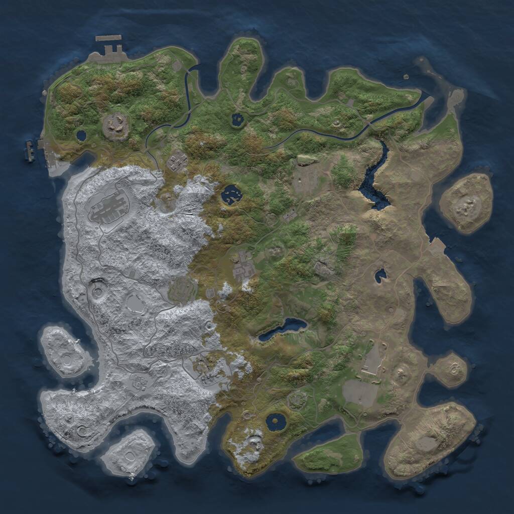 Rust Map: Procedural Map, Size: 4000, Seed: 128588321, 15 Monuments