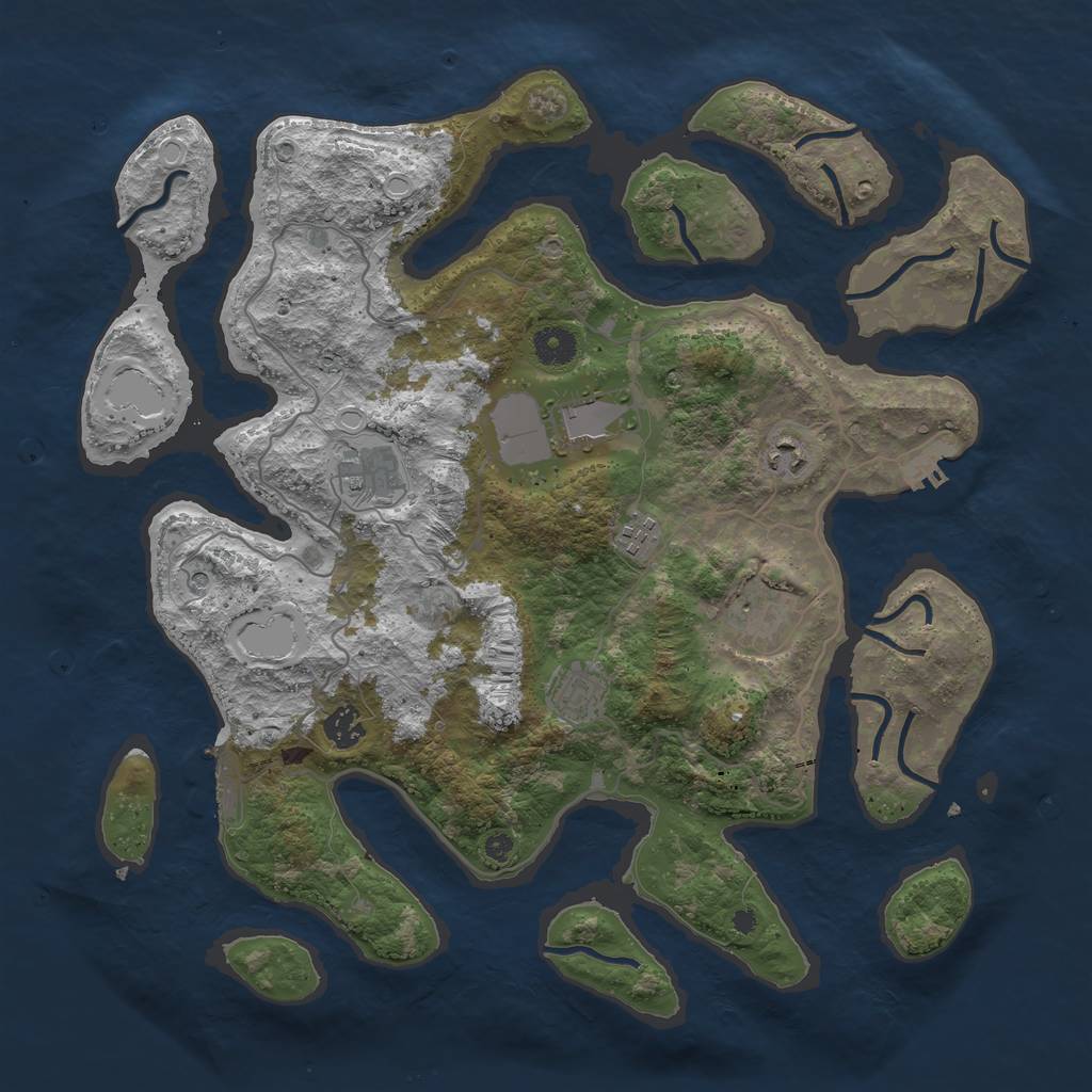Rust Map: Procedural Map, Size: 4000, Seed: 787198639, 15 Monuments