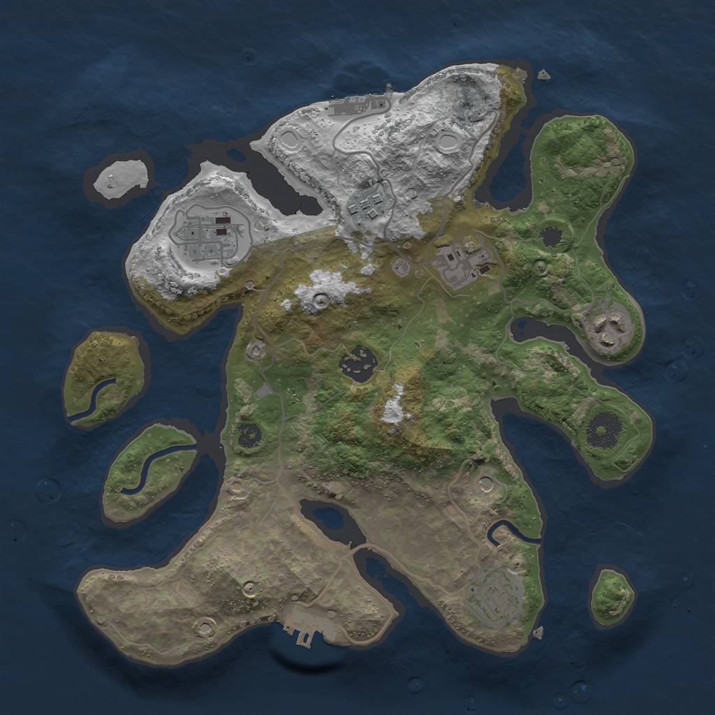 Rust Map: Procedural Map, Size: 3000, Seed: 86, 14 Monuments