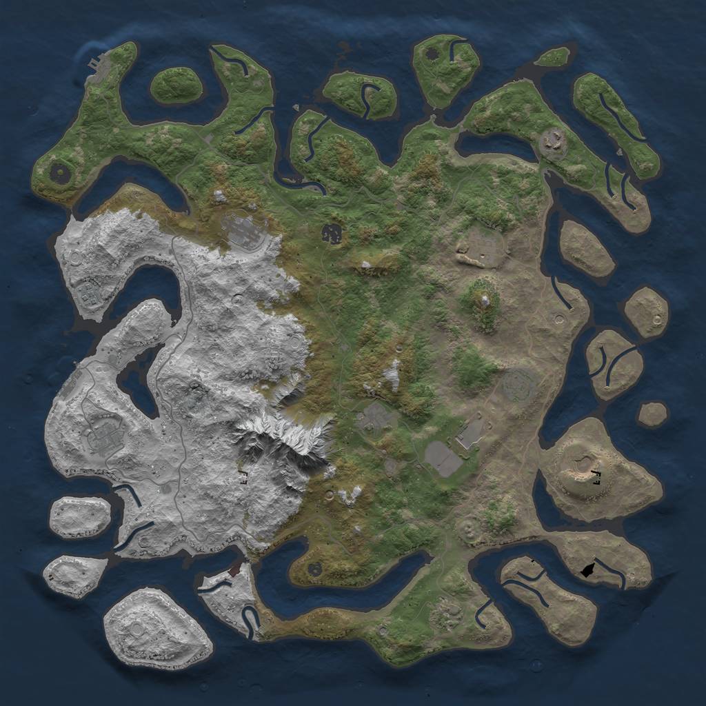Rust Map: Procedural Map, Size: 5000, Seed: 307908811, 19 Monuments