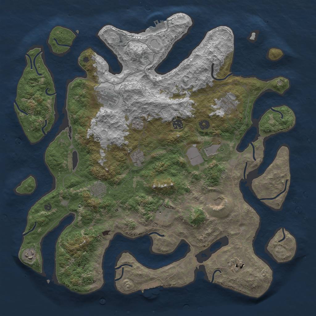 Rust Map: Procedural Map, Size: 4500, Seed: 612269322, 19 Monuments