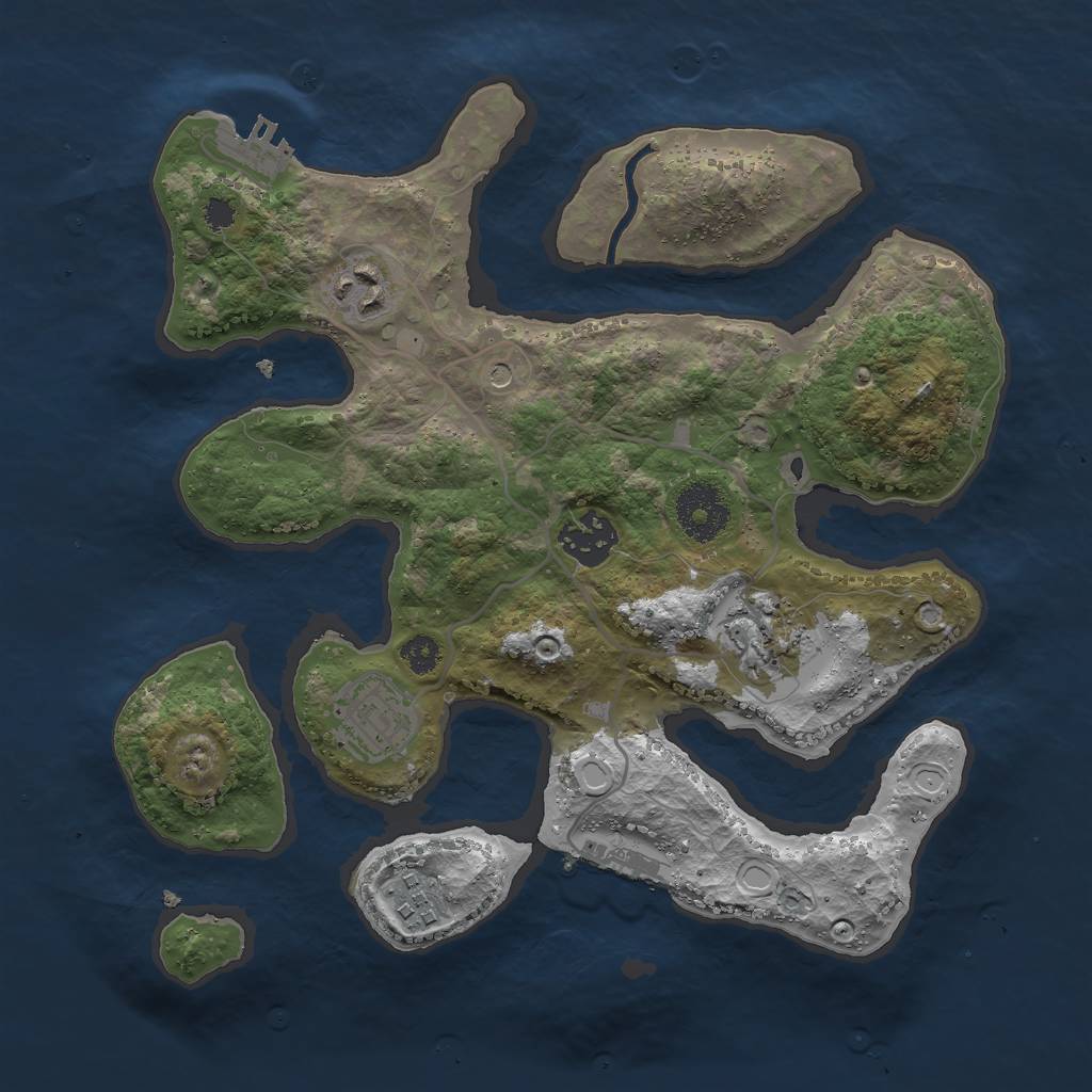 Rust Map: Procedural Map, Size: 3000, Seed: 2113021218, 13 Monuments