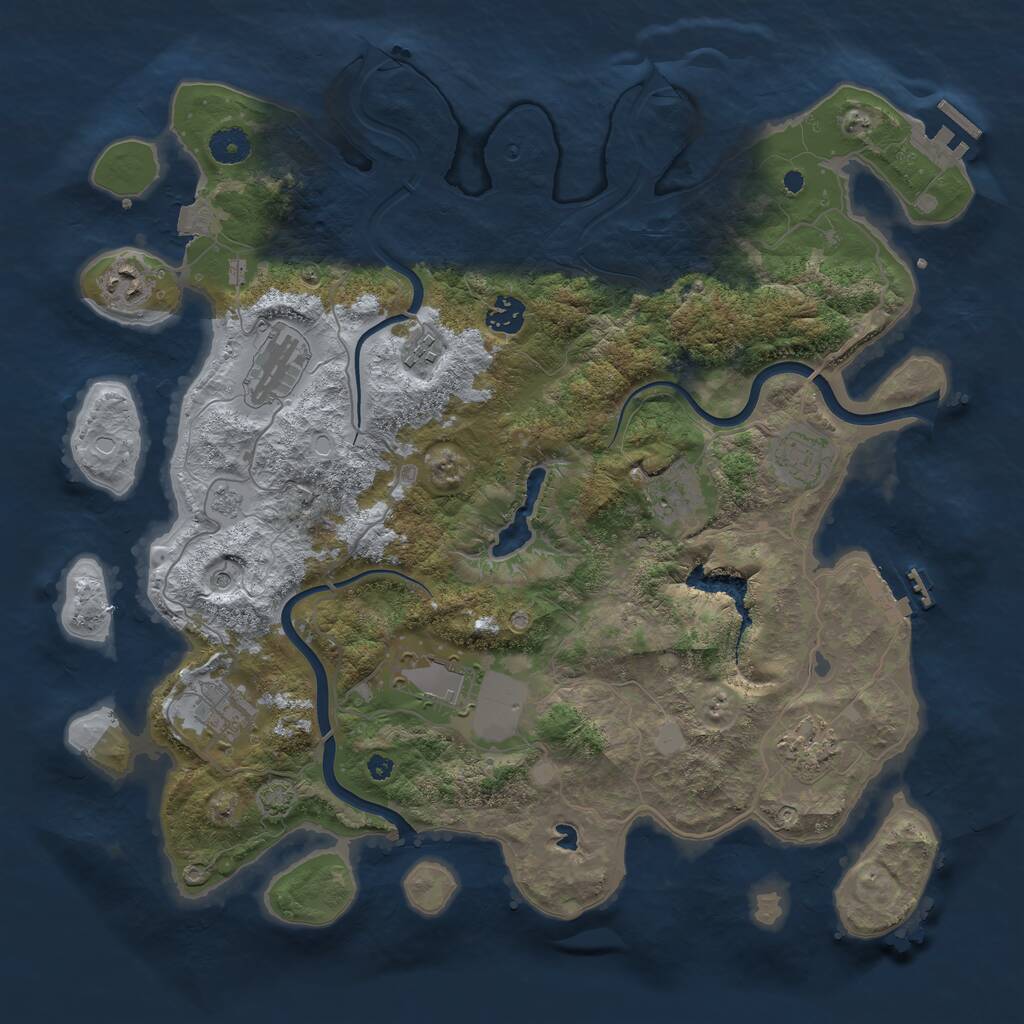 Rust Map: Procedural Map, Size: 4000, Seed: 14423, 15 Monuments