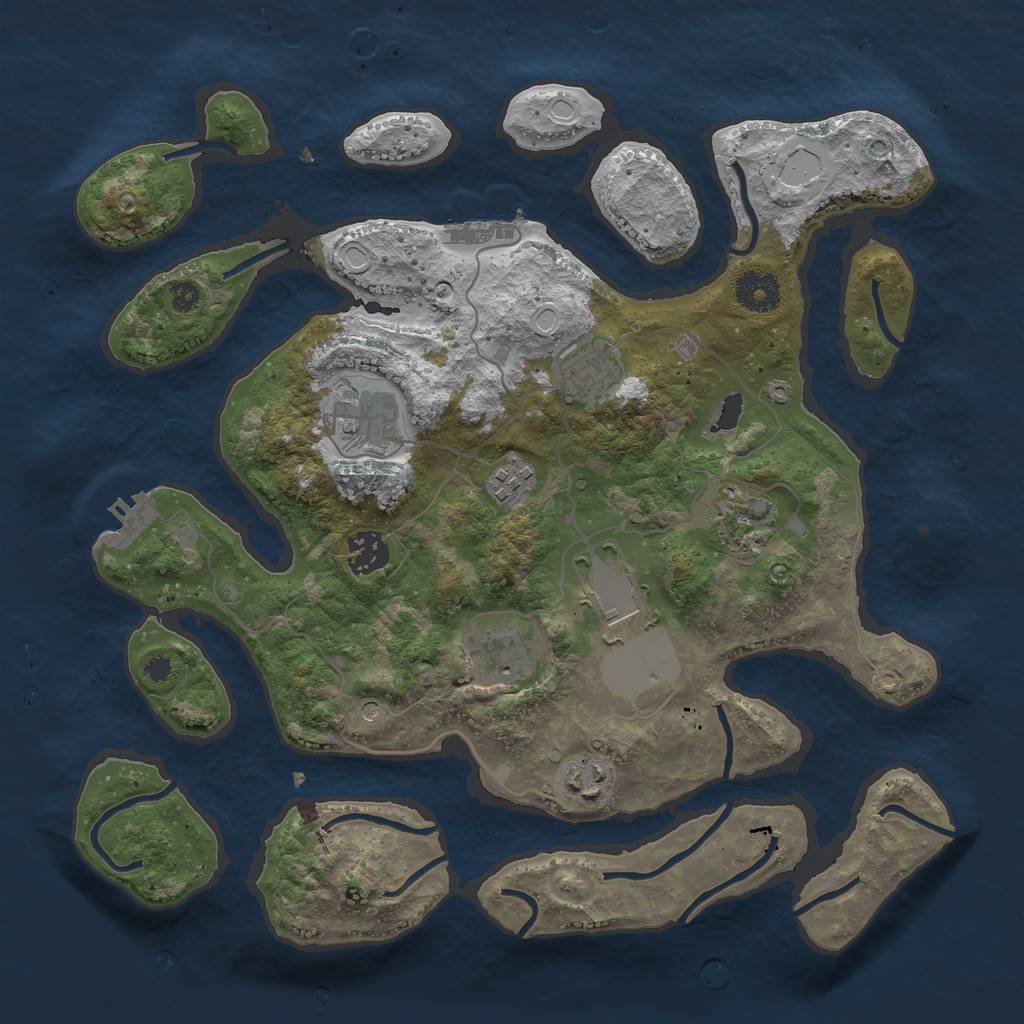 Rust Map: Procedural Map, Size: 3500, Seed: 17102550, 16 Monuments