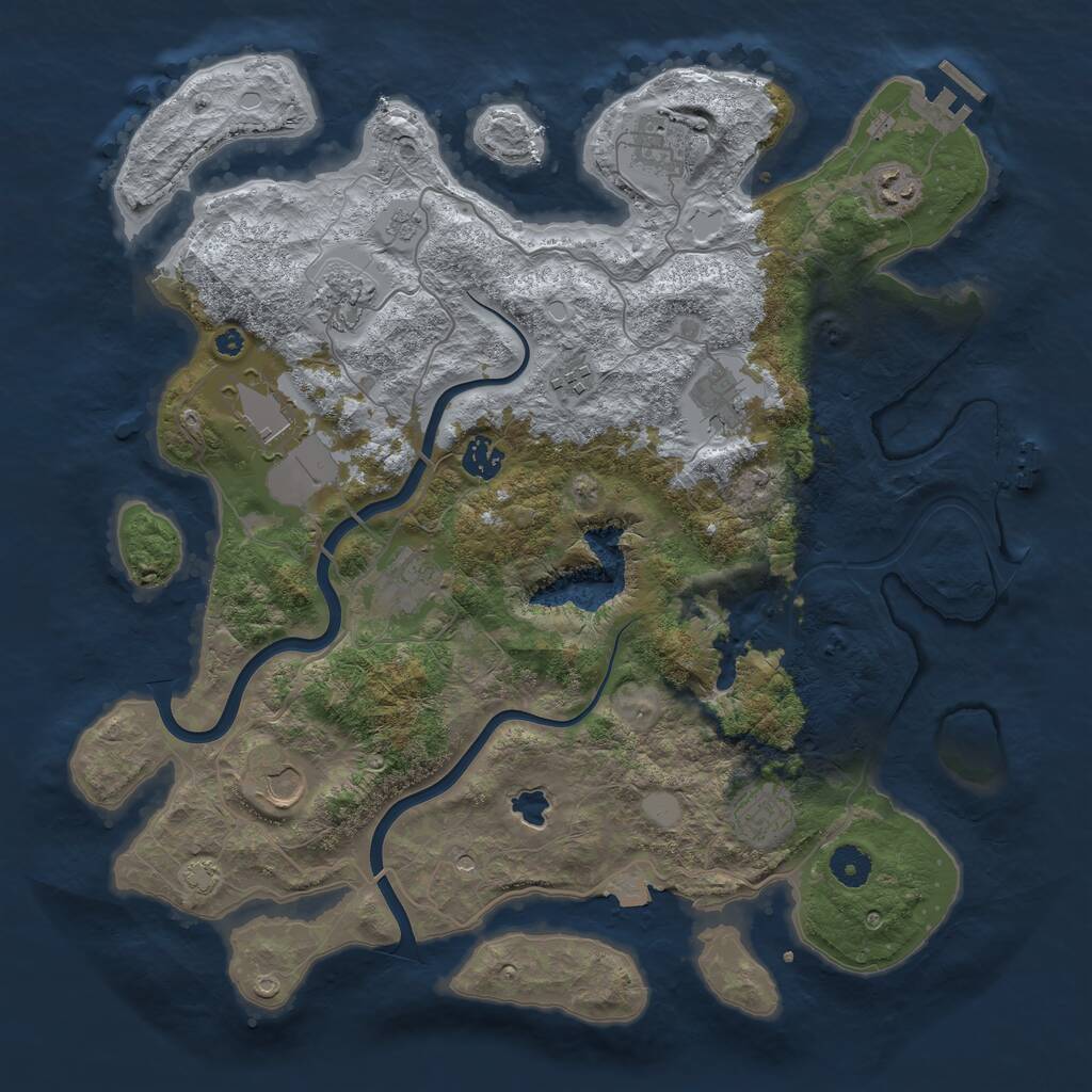 Rust Map: Procedural Map, Size: 4000, Seed: 62531, 16 Monuments