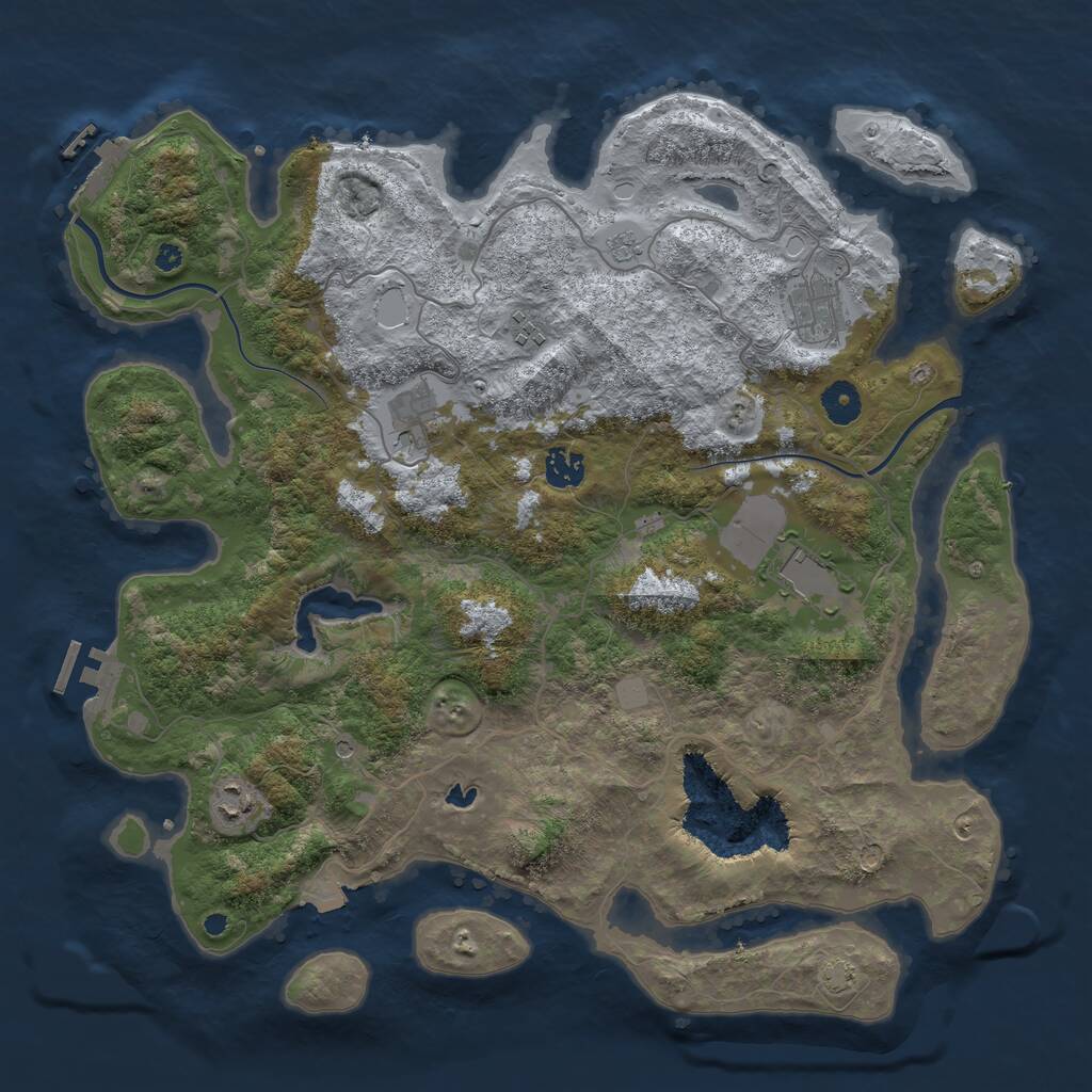Rust Map: Procedural Map, Size: 4000, Seed: 1778591833, 12 Monuments