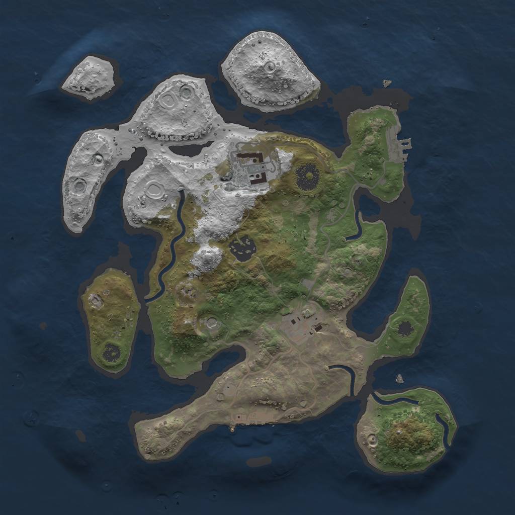 Rust Map: Procedural Map, Size: 3000, Seed: 1143209853, 11 Monuments