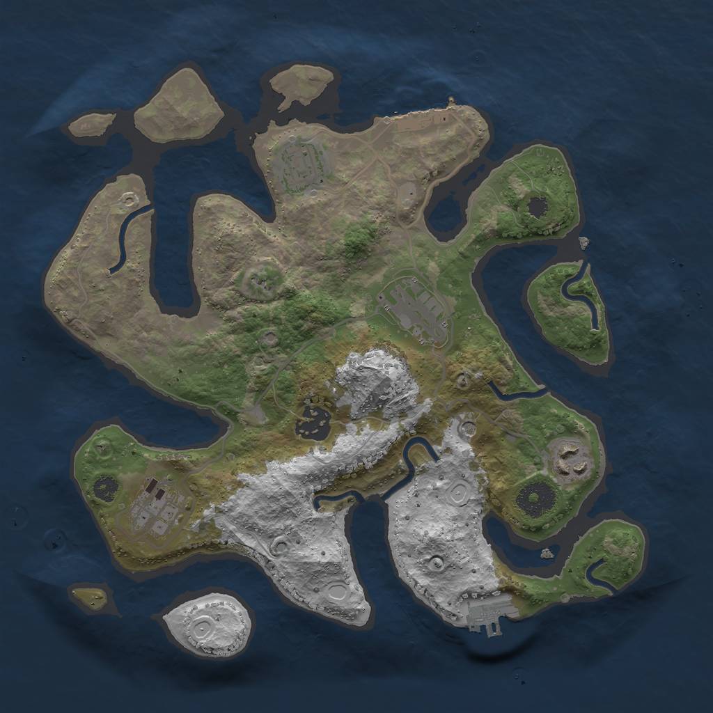 Rust Map: Procedural Map, Size: 3000, Seed: 342697985, 13 Monuments