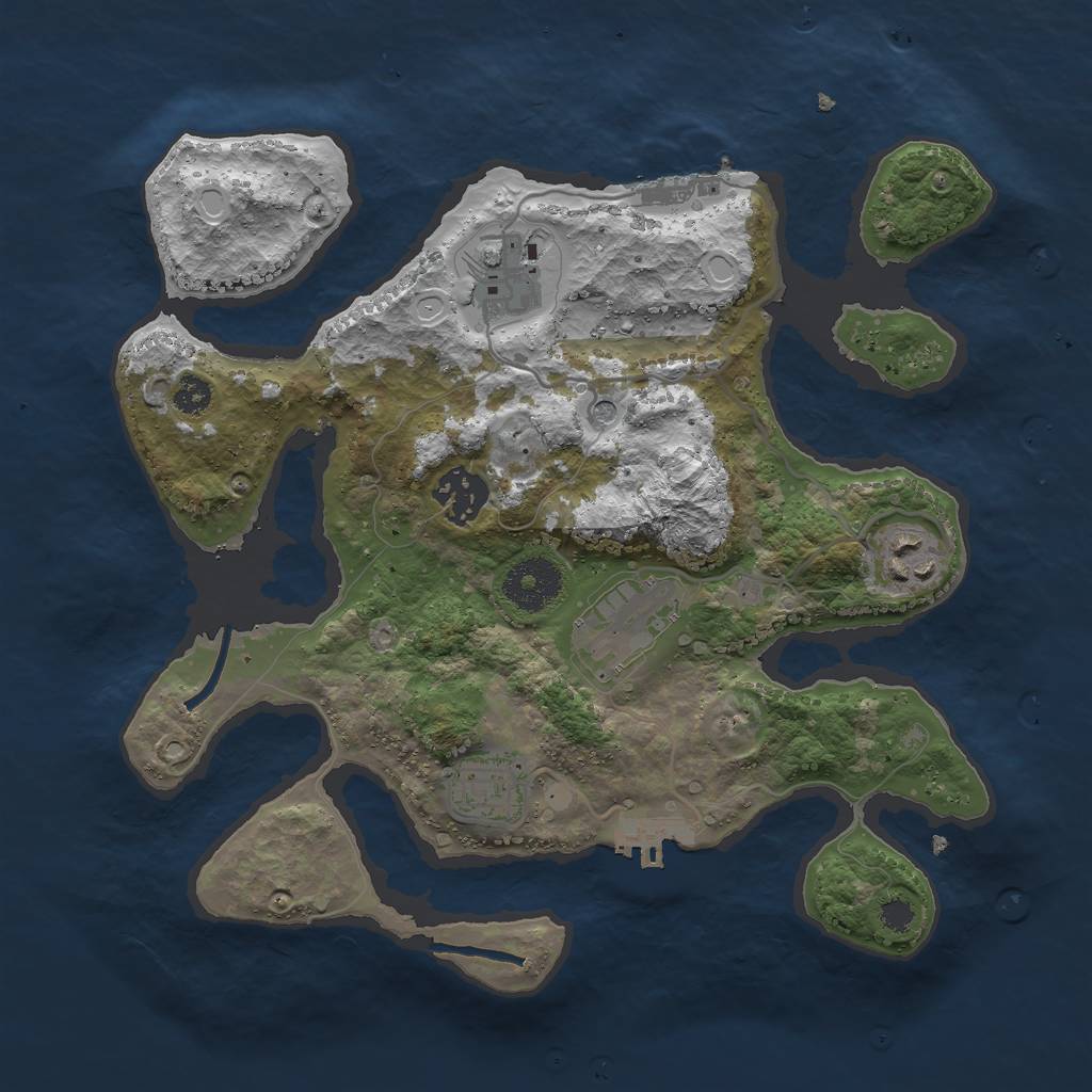 Rust Map: Procedural Map, Size: 3000, Seed: 629691738, 13 Monuments