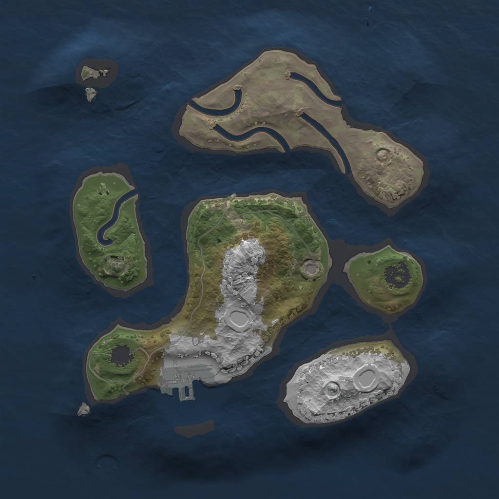 Rust Map: Procedural Map, Size: 2000, Seed: 406599646, 6 Monuments