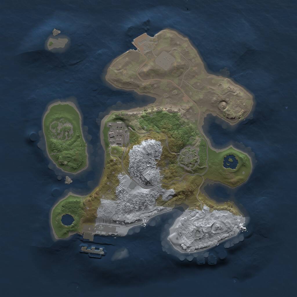 Rust Map: Procedural Map, Size: 2000, Seed: 406599646, 4 Monuments
