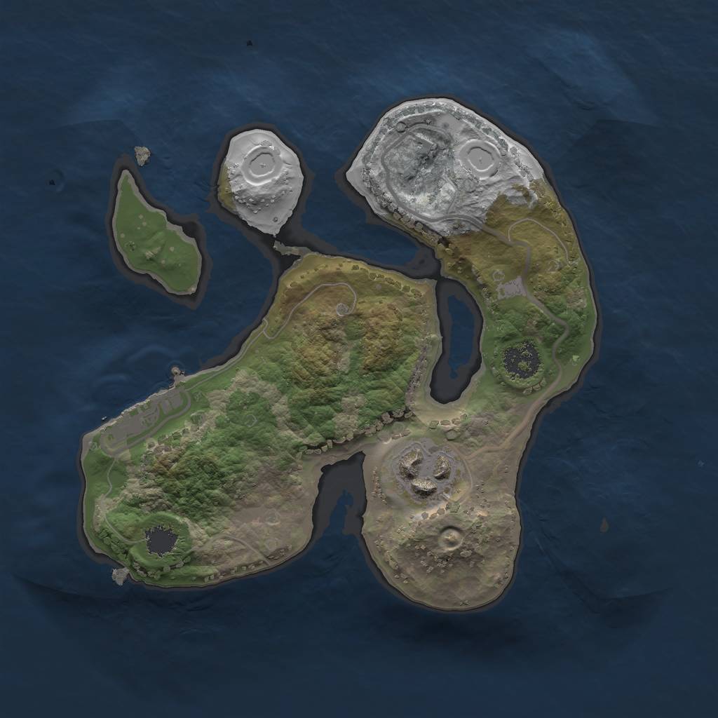 Rust Map: Procedural Map, Size: 2000, Seed: 1206239567, 7 Monuments