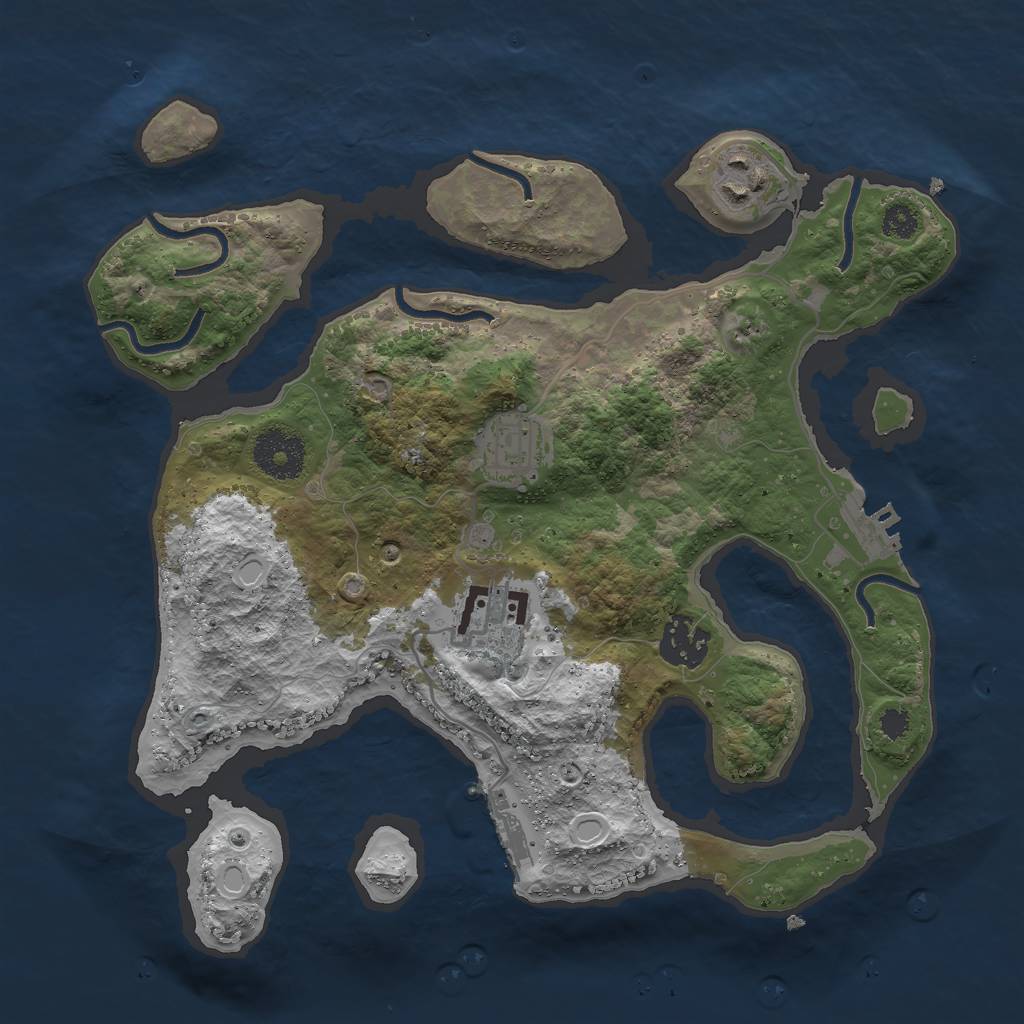 Rust Map: Procedural Map, Size: 3000, Seed: 12954, 11 Monuments