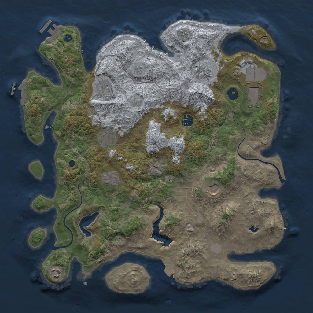 Rust Map: Procedural Map, Size: 4000, Seed: 23452, 15 Monuments