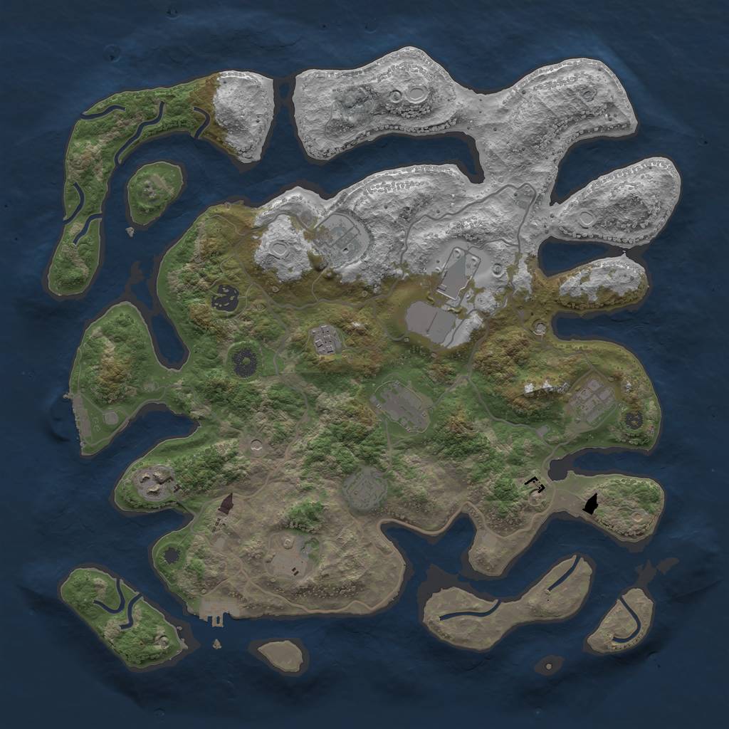 Rust Map: Procedural Map, Size: 4000, Seed: 2516512, 17 Monuments