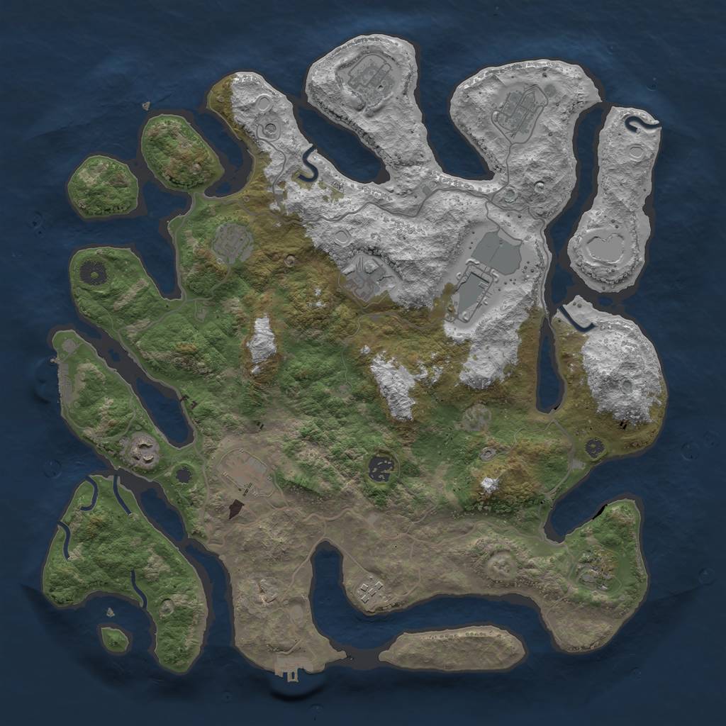 Rust Map: Procedural Map, Size: 4150, Seed: 907102021, 18 Monuments