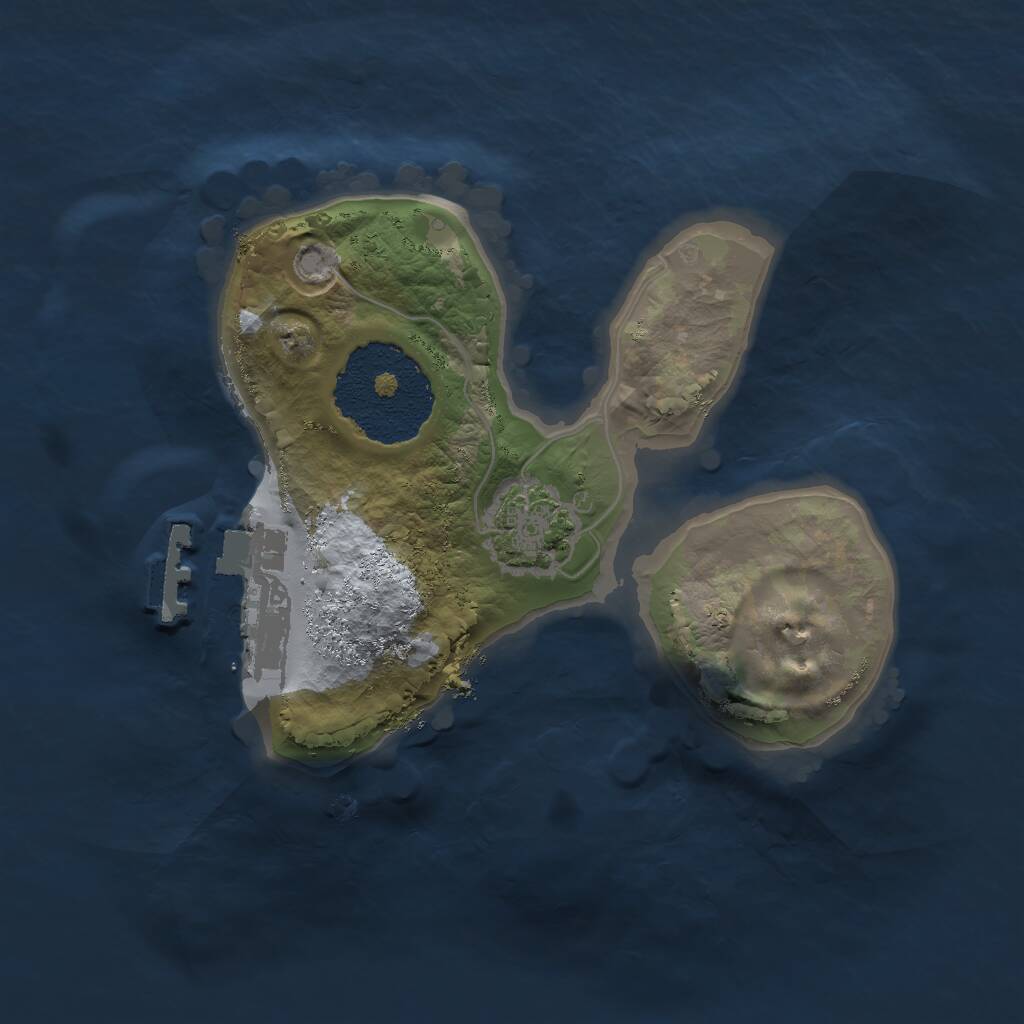 Rust Map: Procedural Map, Size: 1600, Seed: 123456, 3 Monuments