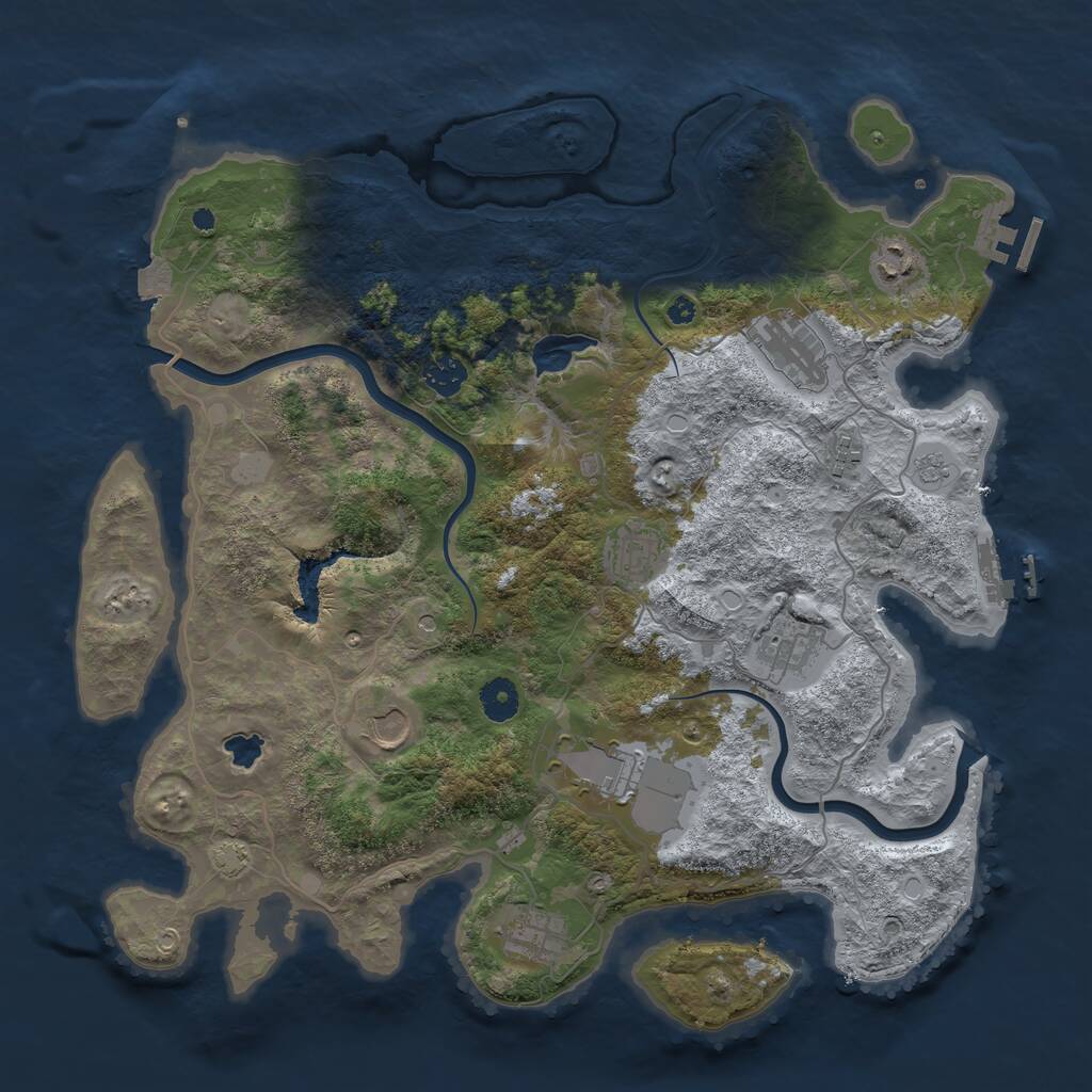 Rust Map: Procedural Map, Size: 4000, Seed: 15242, 15 Monuments