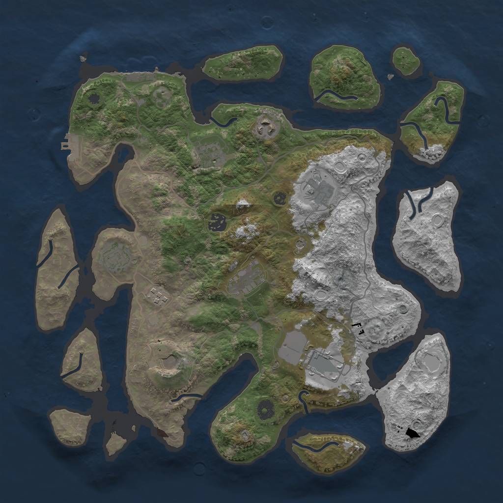 Rust Map: Procedural Map, Size: 4000, Seed: 15242, 17 Monuments