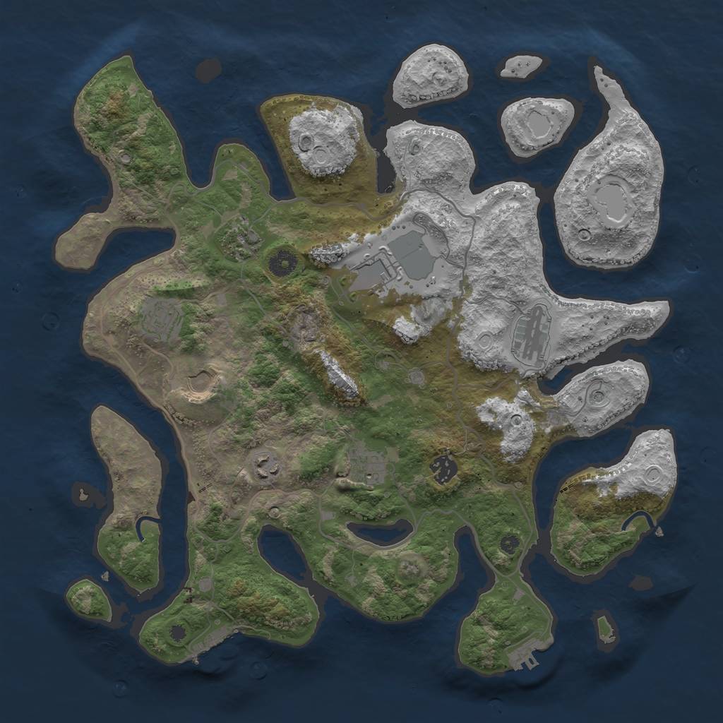 Rust Map: Procedural Map, Size: 4000, Seed: 147819952, 16 Monuments