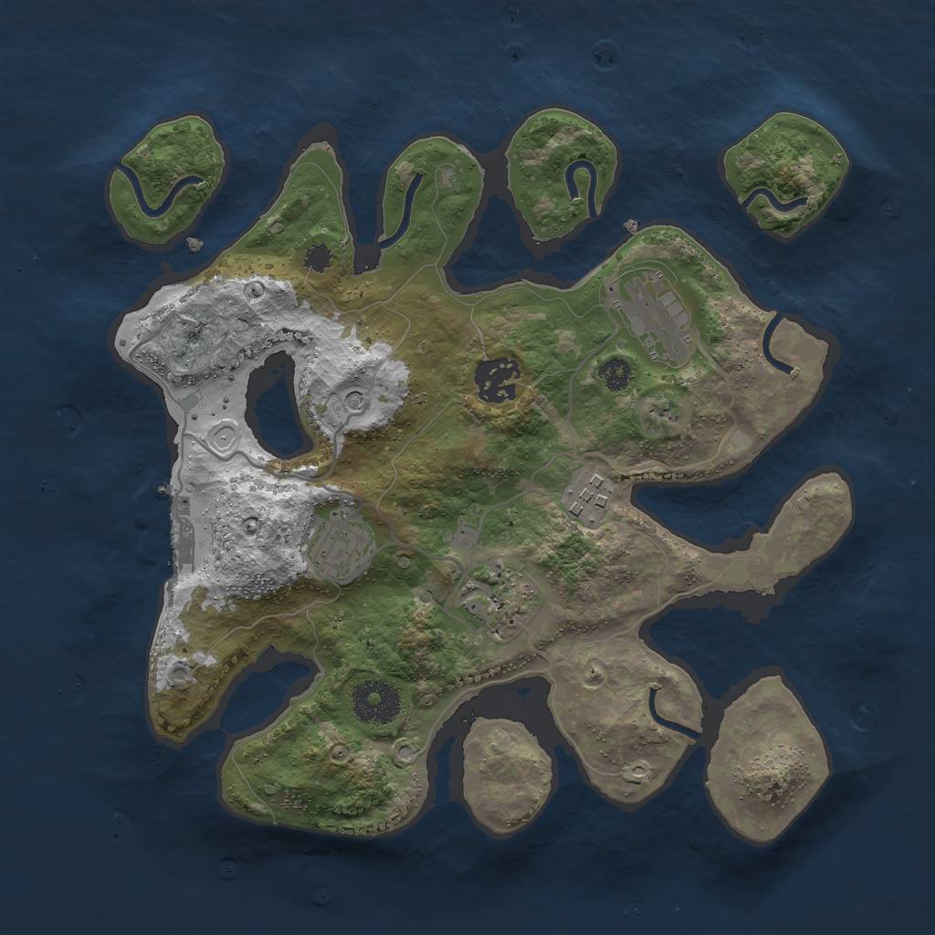 Rust Map: Procedural Map, Size: 3000, Seed: 88352, 12 Monuments