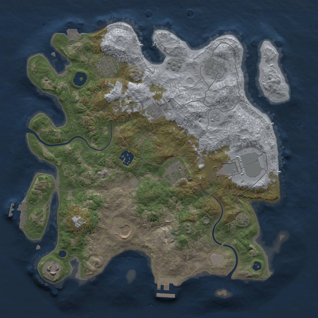 Rust Map: Procedural Map, Size: 3500, Seed: 547, 15 Monuments