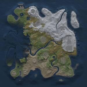 Thumbnail Rust Map: Procedural Map, Size: 3500, Seed: 547, 14 Monuments