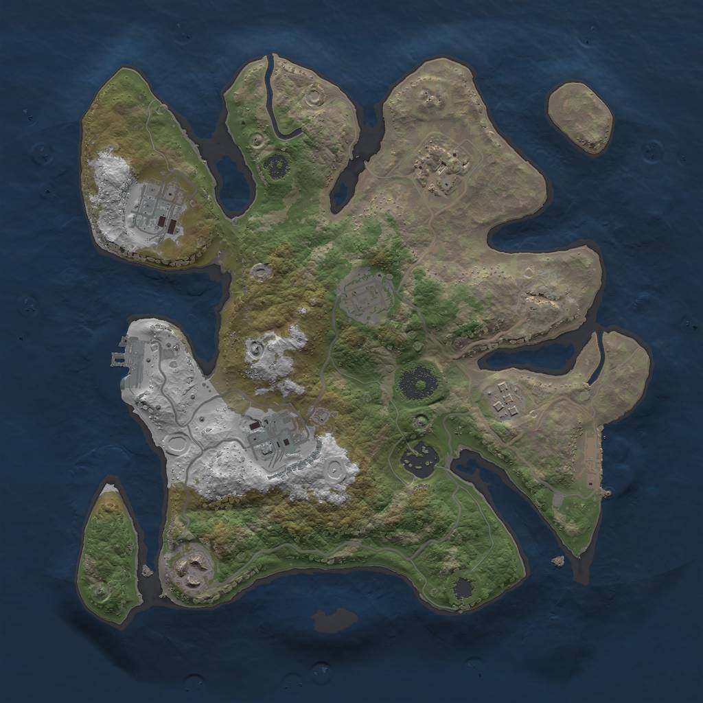 Rust Map: Procedural Map, Size: 3000, Seed: 2116089971, 14 Monuments