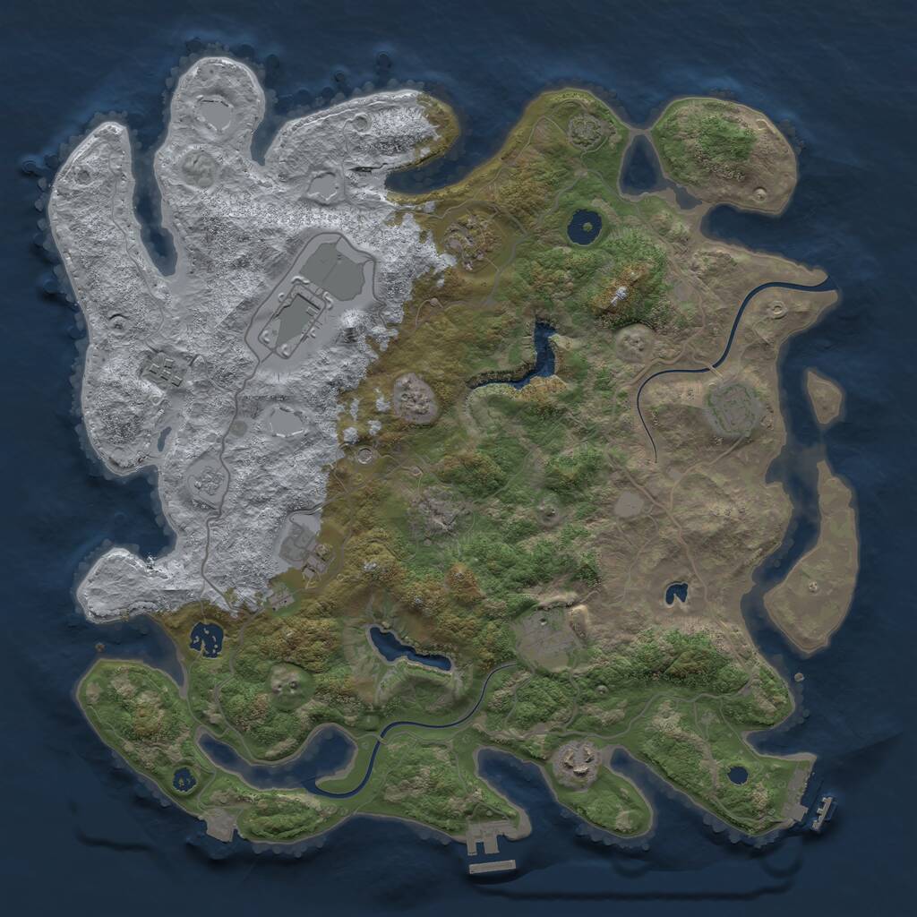 Rust Map: Procedural Map, Size: 4000, Seed: 1474751051, 14 Monuments