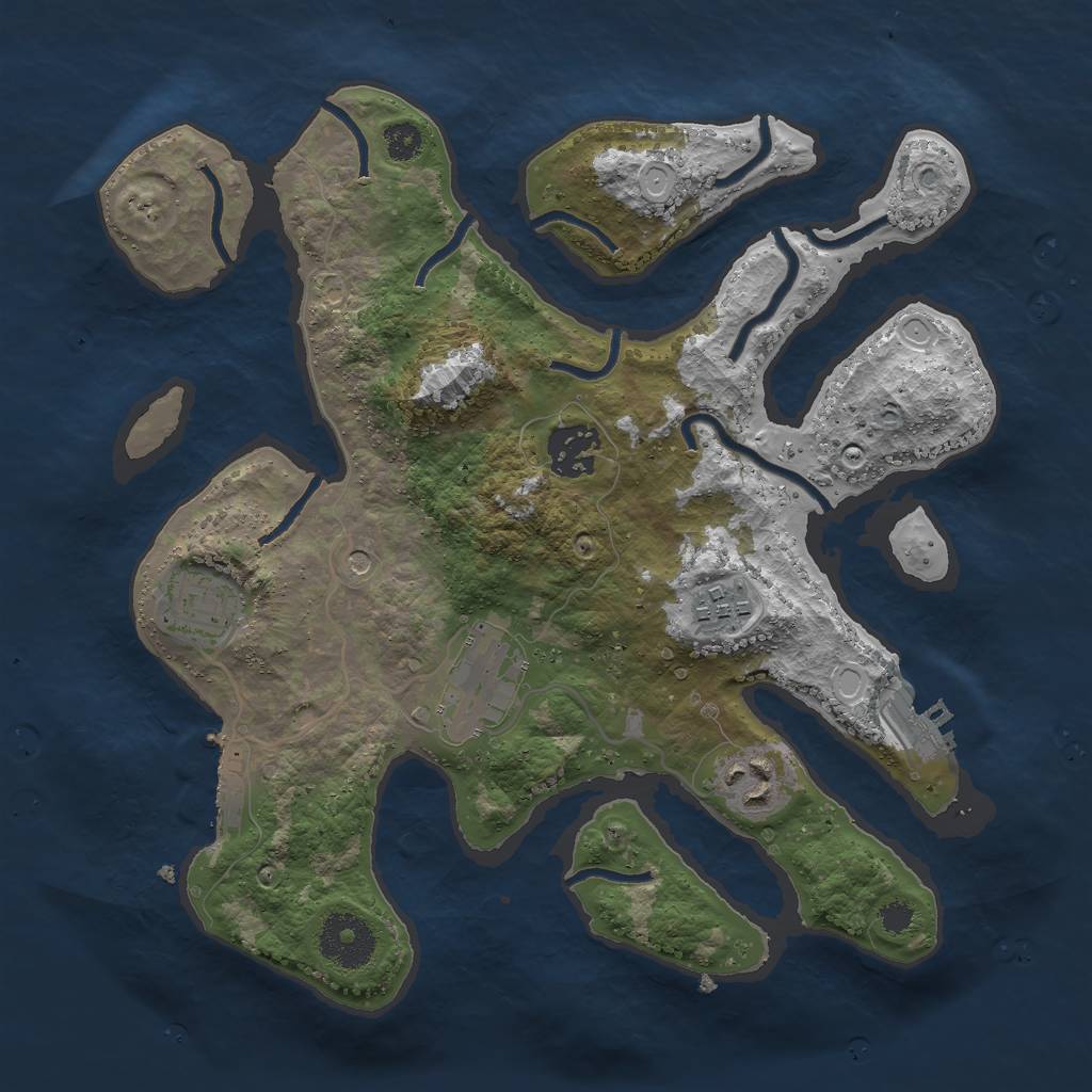 Rust Map: Procedural Map, Size: 3000, Seed: 559787424, 13 Monuments