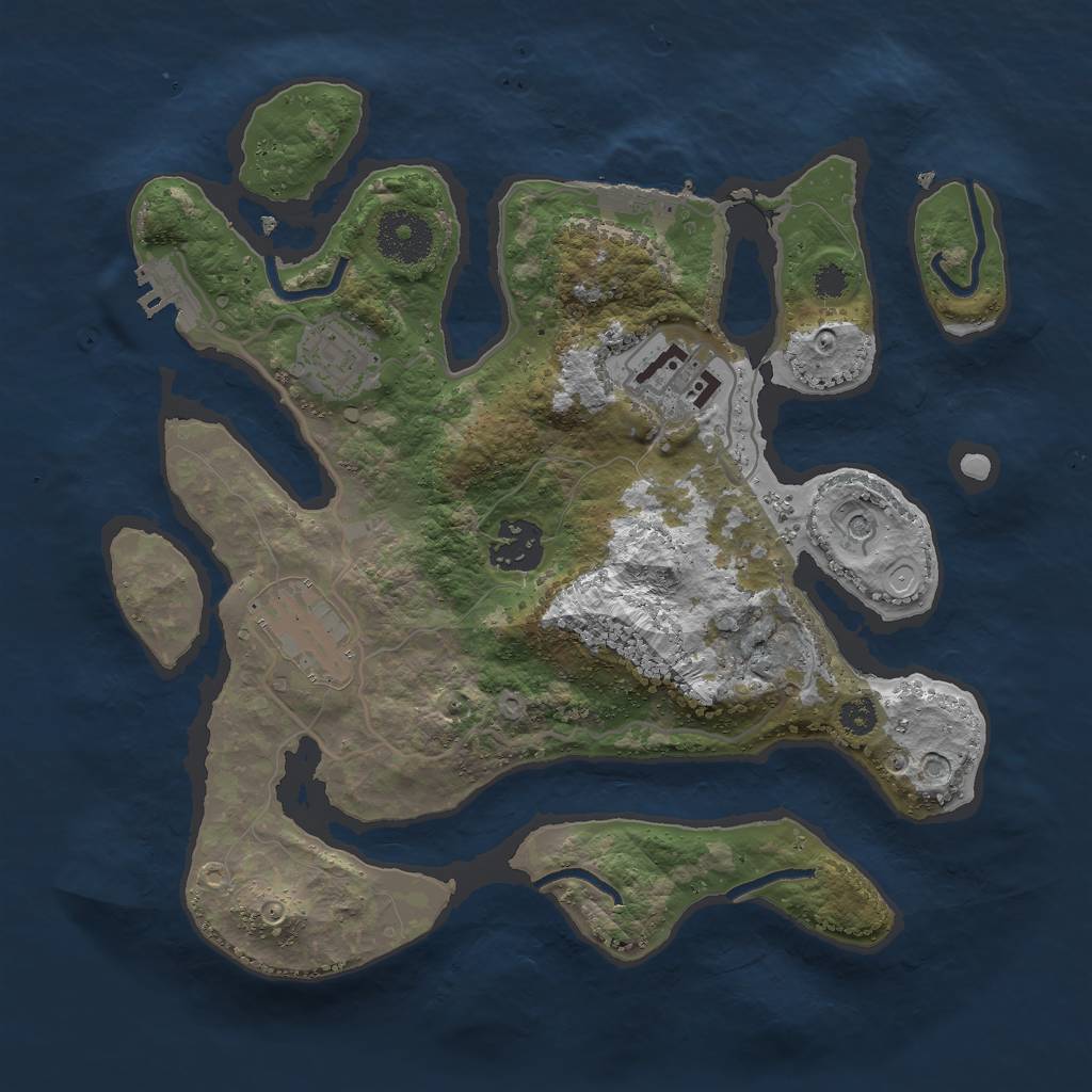 Rust Map: Procedural Map, Size: 3000, Seed: 81241022, 12 Monuments