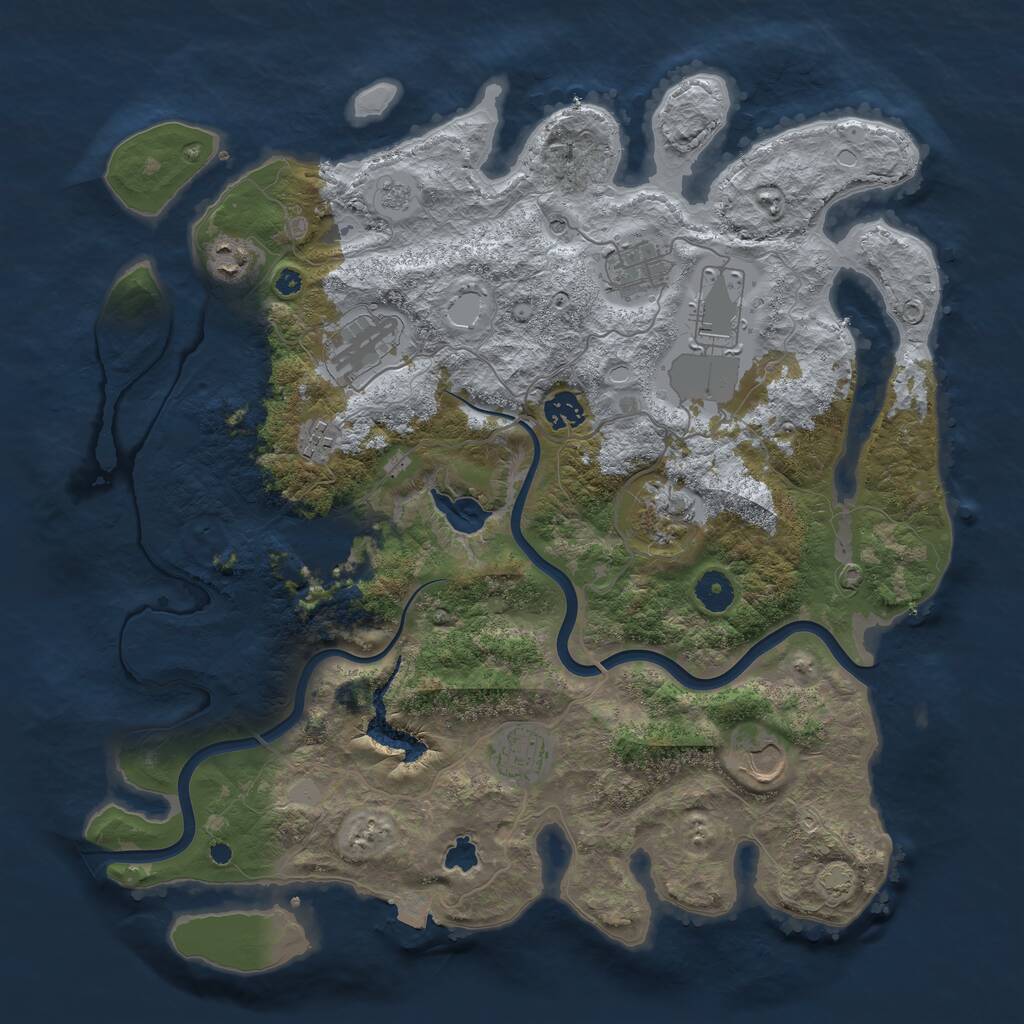 Rust Map: Procedural Map, Size: 4000, Seed: 8566, 14 Monuments