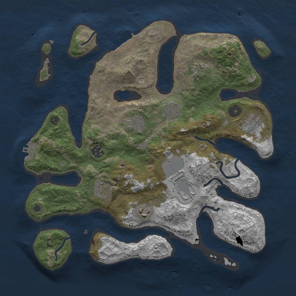 Rust Map: Procedural Map, Size: 3505, Seed: 951515, 16 Monuments